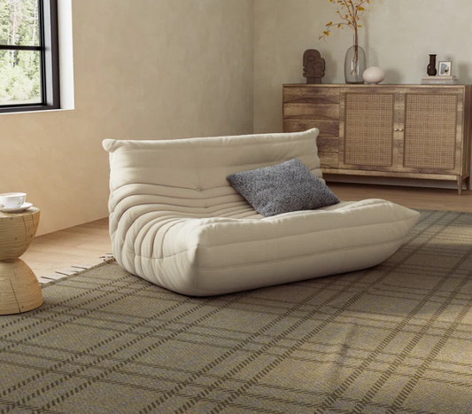 Double Seater Leather Togo Sofa