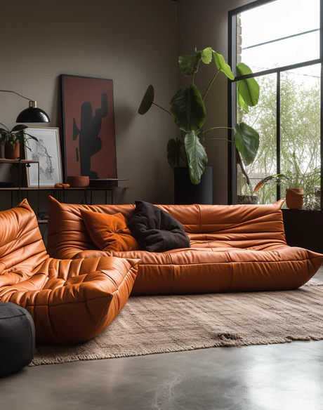 Full Set Leather Togo Sofa